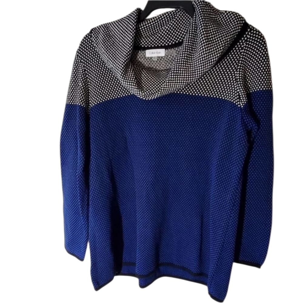 Calvin klein‎ cowl neck colorblock sweater plus 1X new!!!